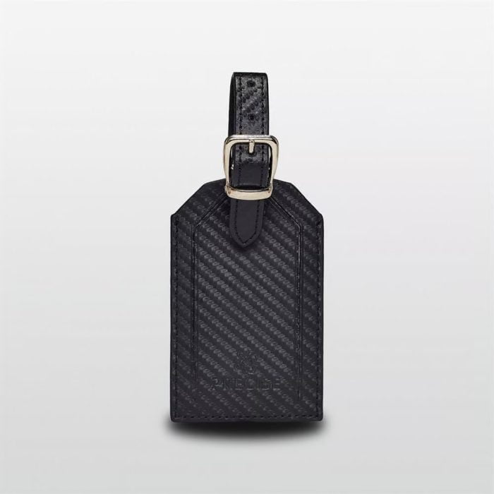 Leather Luggage Tag Black Carbon