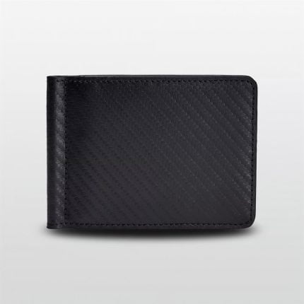 Men’s Leather Wallet With Money Black Carbon